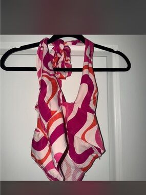 Zara Pink & Magenta Wave Halter Top